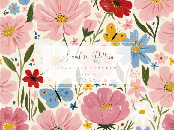 Download Seamless Cottage Garden Floral Pattern PNG - Floral pattern Collection