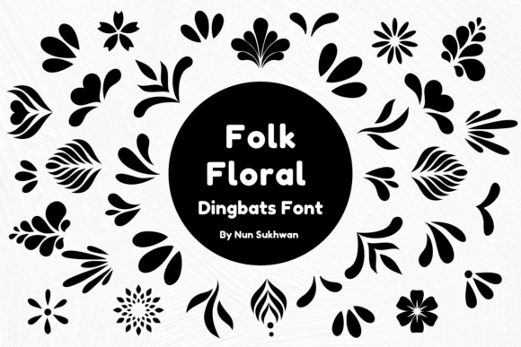 Download Folk Floral Dingbats - Dingbats Collection