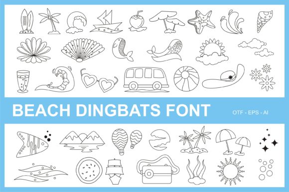 Download Beach Dingbats - Dingbats Collection