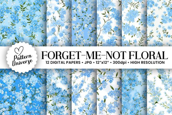Download Forget Me Not Blue Floral Patterns - Floral pattern Collection