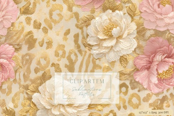 Download Pink Gold Leopard Floral Pattern Design - Floral pattern Collection