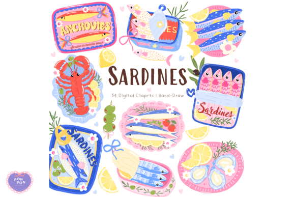 Download Sardines &amp; Fisherman Aesthetic Clipart - Aesthetic Collection