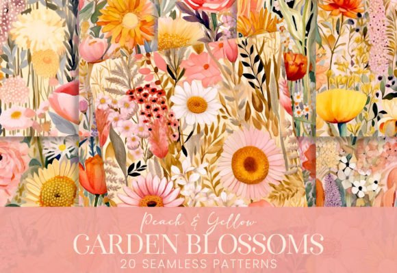 Download Peach Pink Yellow Spring Floral Patterns - Floral pattern Collection