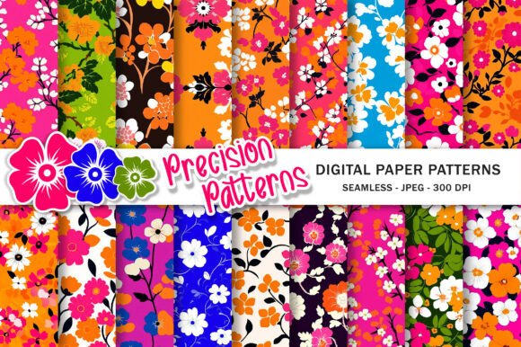 Download Orange and Pink Floral Patterns - Floral pattern Collection